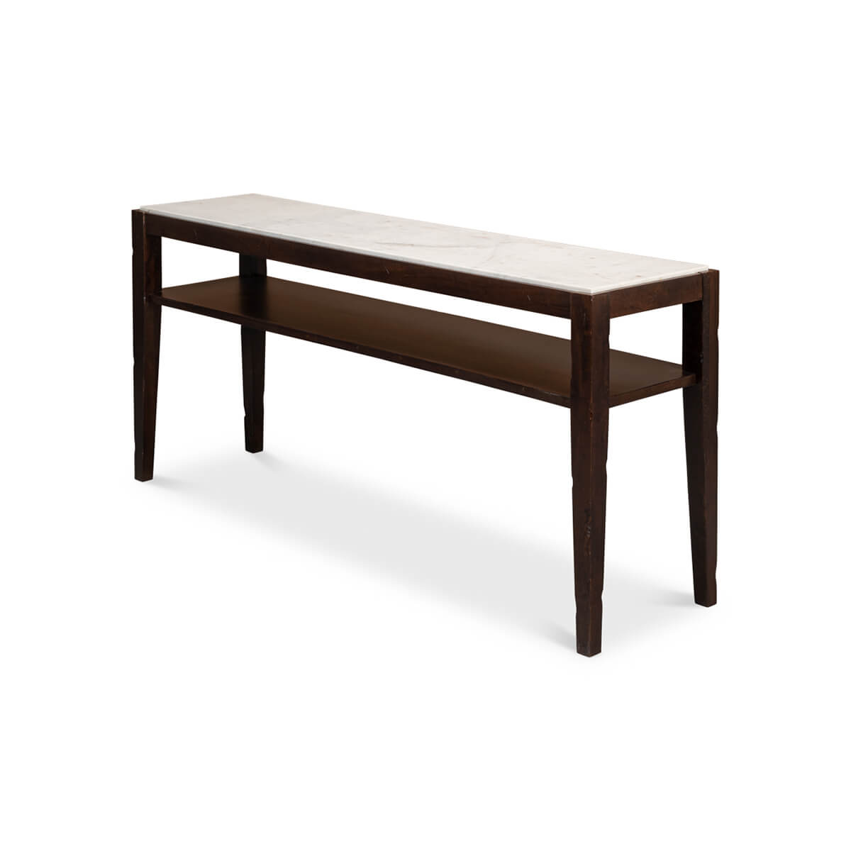 Marble Top Two Tier Console Table - English Georgian America
