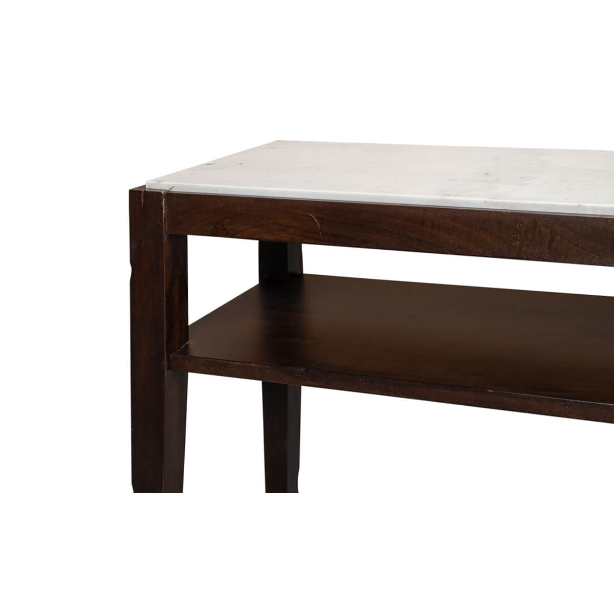 Marble Top Two Tier Console Table - English Georgian America