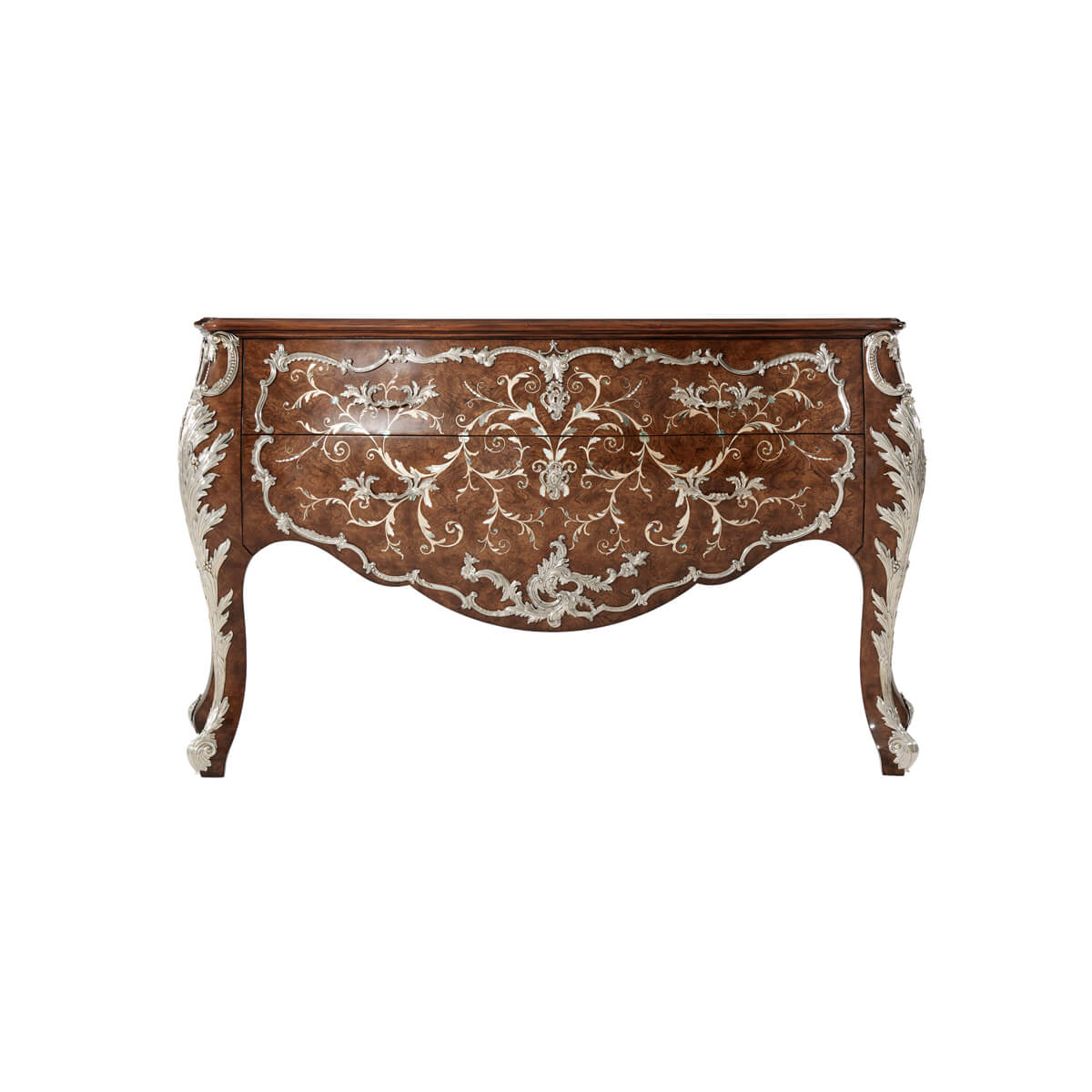 Marquetry Inlaid Louis XV Commode - English Georgian America