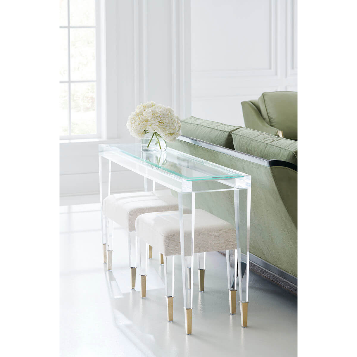 Mid Century Acrylic Console Table - English Georgian America