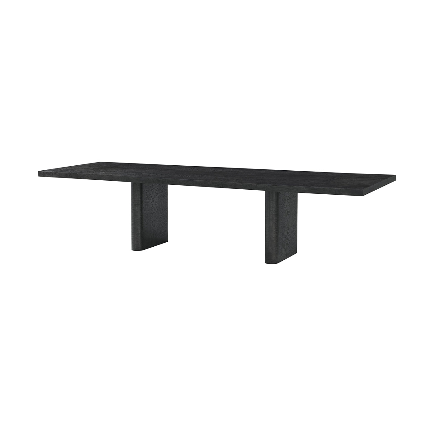 Mid Century Black Burl Extending Dining Table - English Georgian America