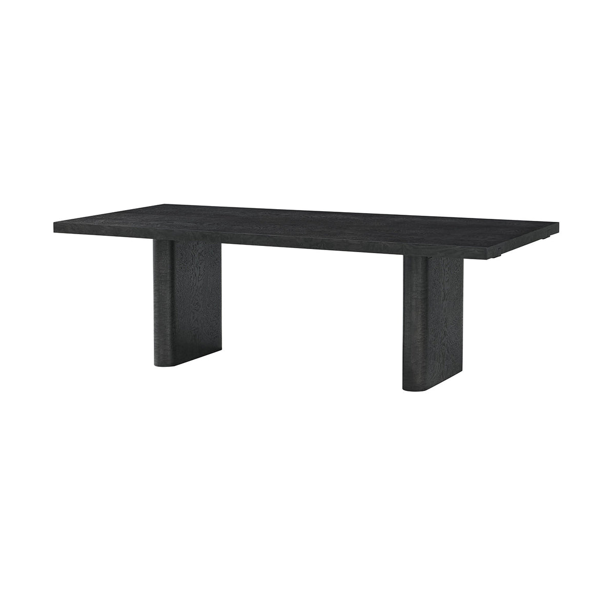 Mid Century Black Burl Extending Dining Table - English Georgian America