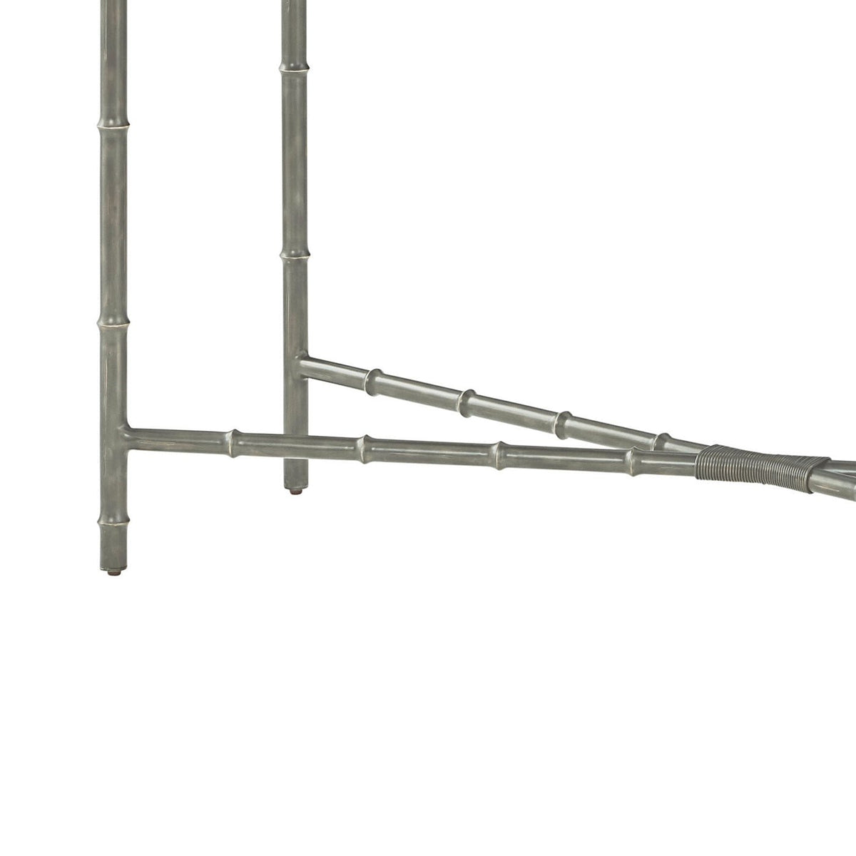 Mid Century Black Burl Top Console Table - English Georgian America