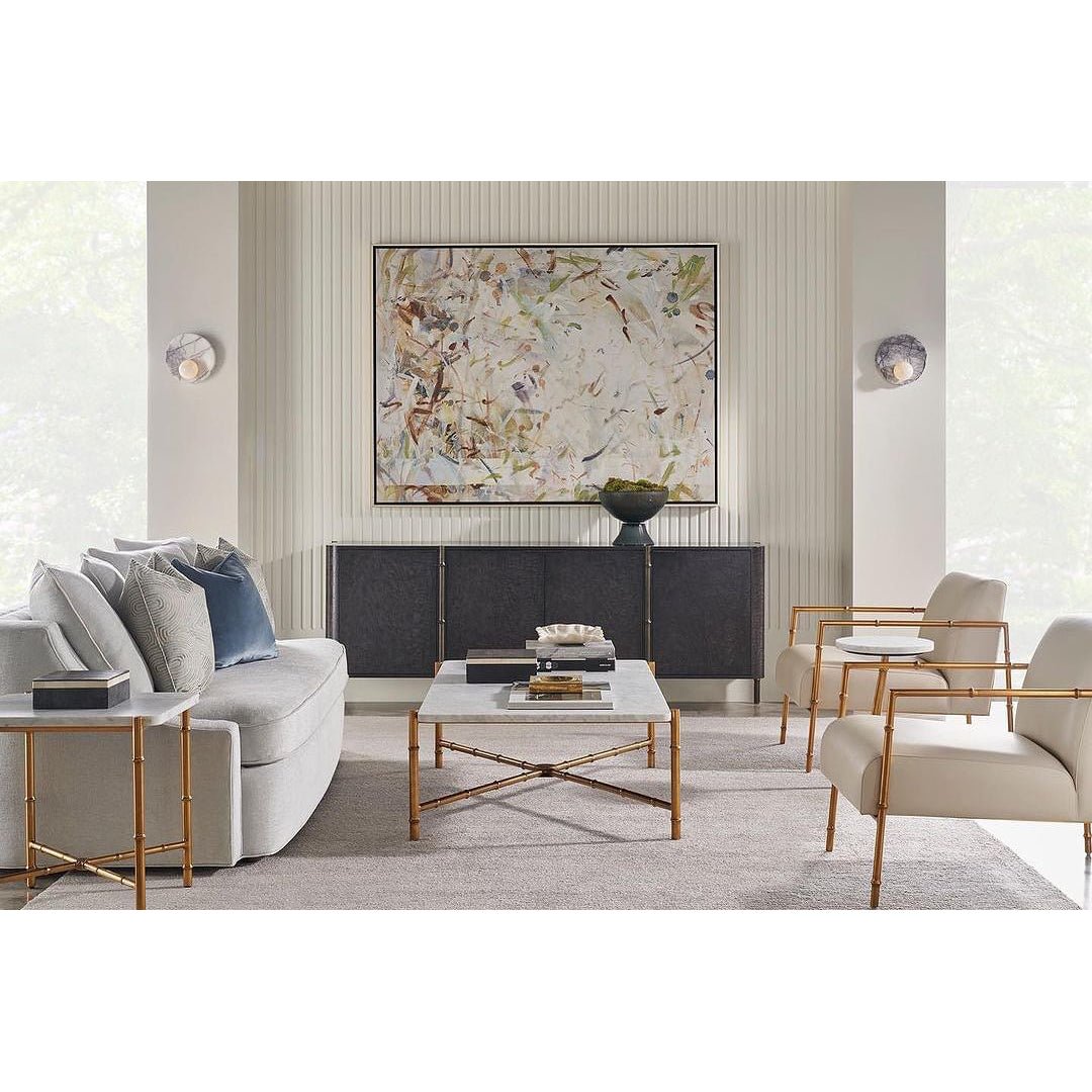 Mid Century Black Burl Wood Sideboard - English Georgian America