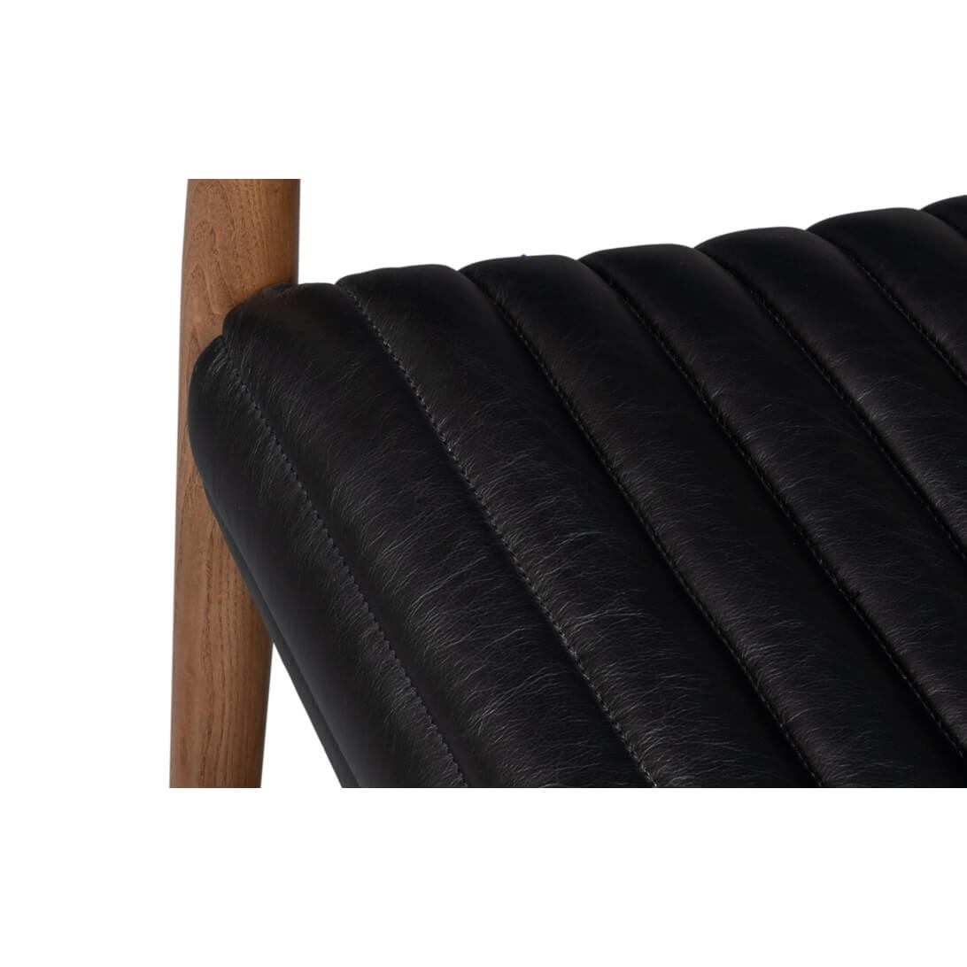 Mid-Century Black Leather Accent Chair - English Georgian America