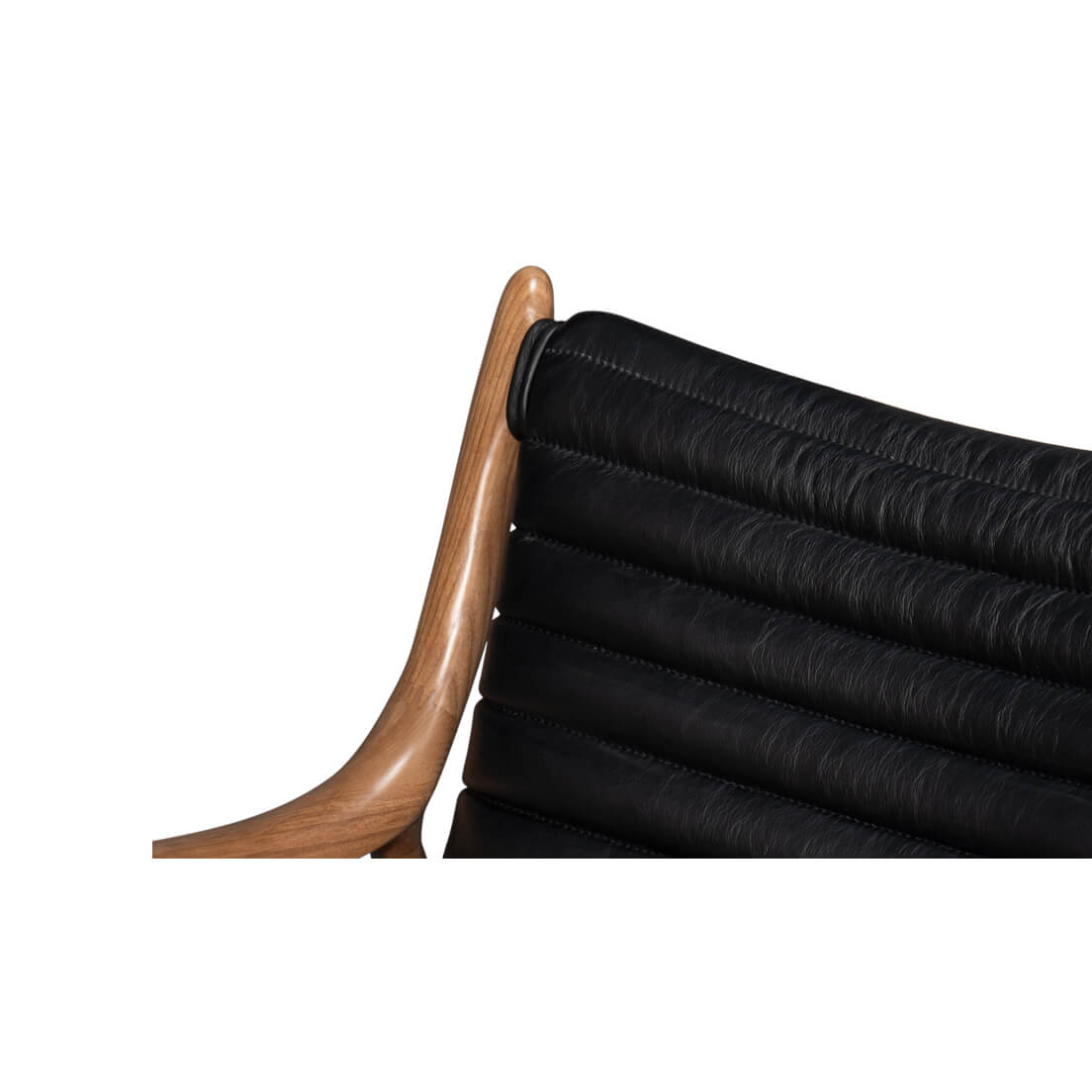 Mid-Century Black Leather Accent Chair - English Georgian America