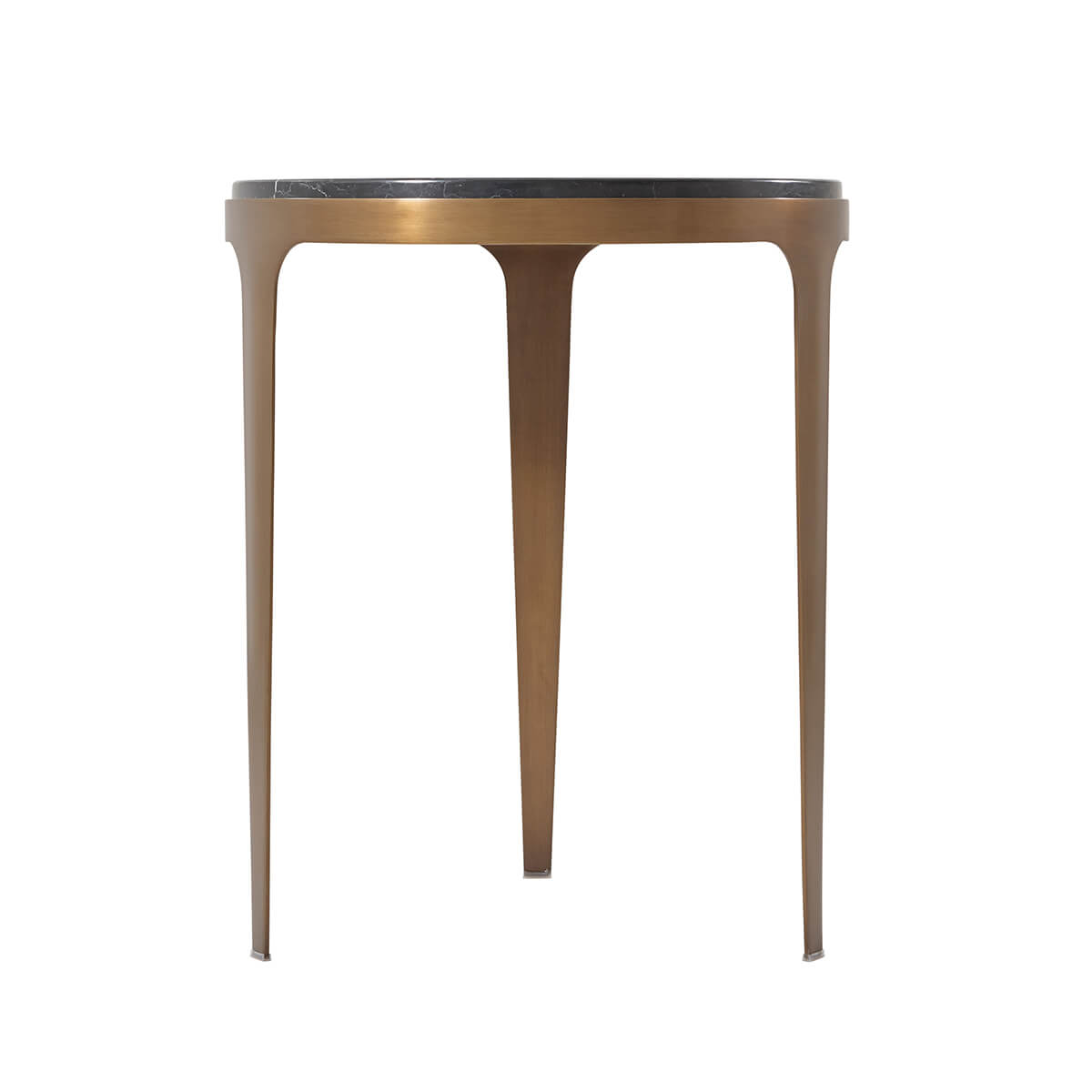 Mid Century Black Marble Top Side Table - English Georgian America