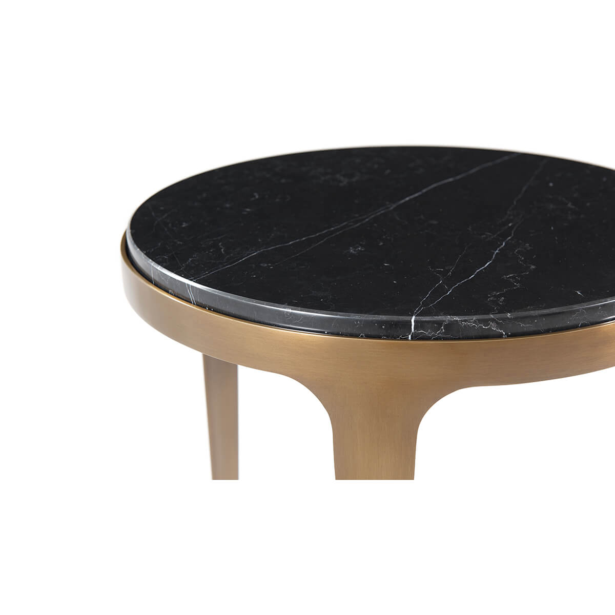 Mid Century Black Marble Top Side Table - English Georgian America