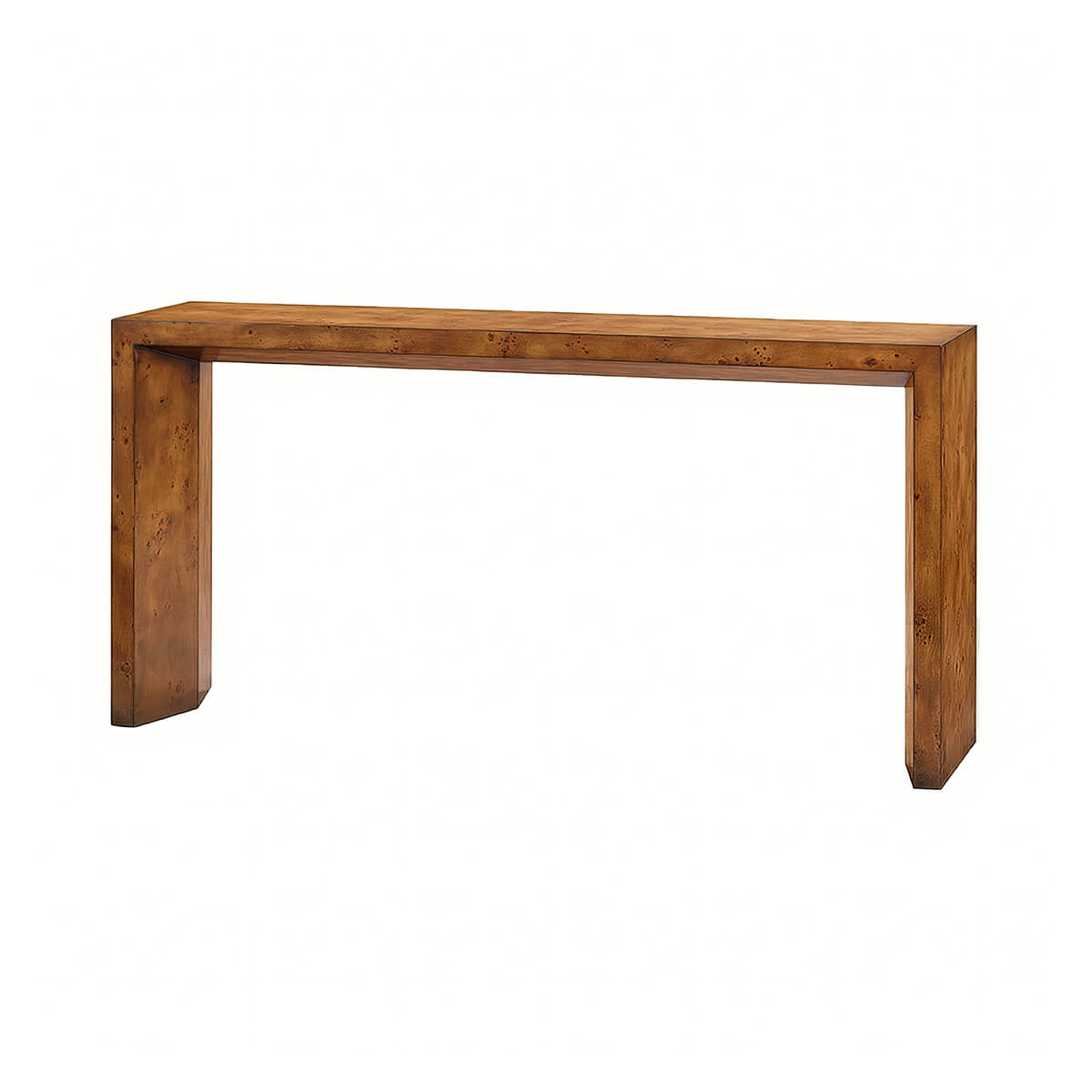 Mid Century Burl Console Table - English Georgian America