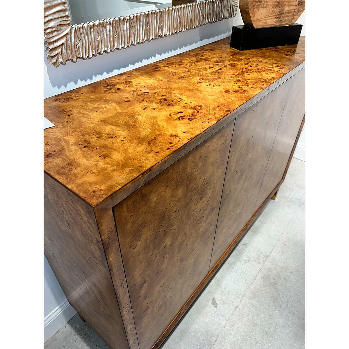 Mid Century Burl Credenza - English Georgian America