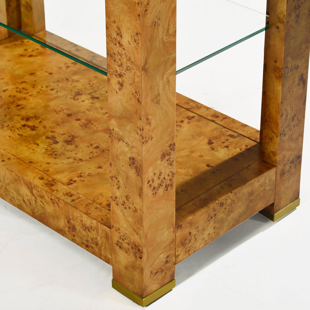 Mid Century Burl Étagère Bookshelf - English Georgian America