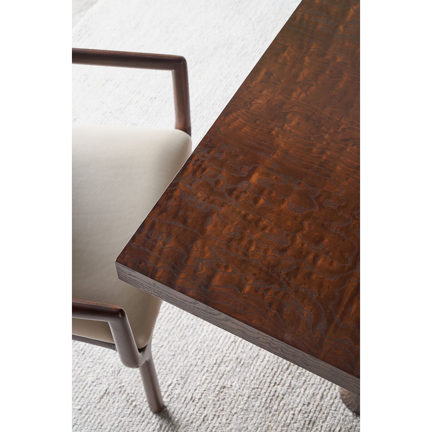 Mid Century Burl Extending Dining Table - English Georgian America