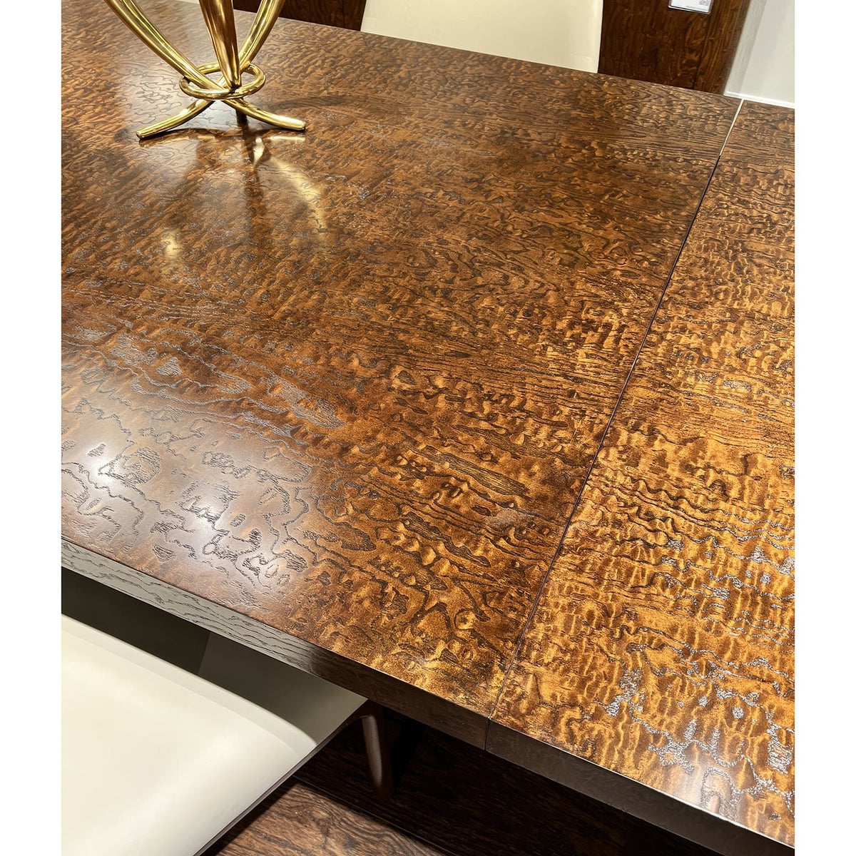 Mid Century Burl Extending Dining Table - English Georgian America