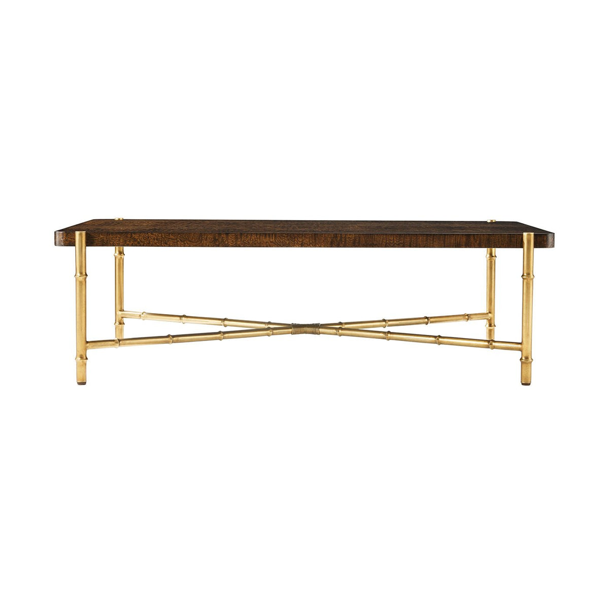 Mid Century Burl Top Coffee Table - English Georgian America