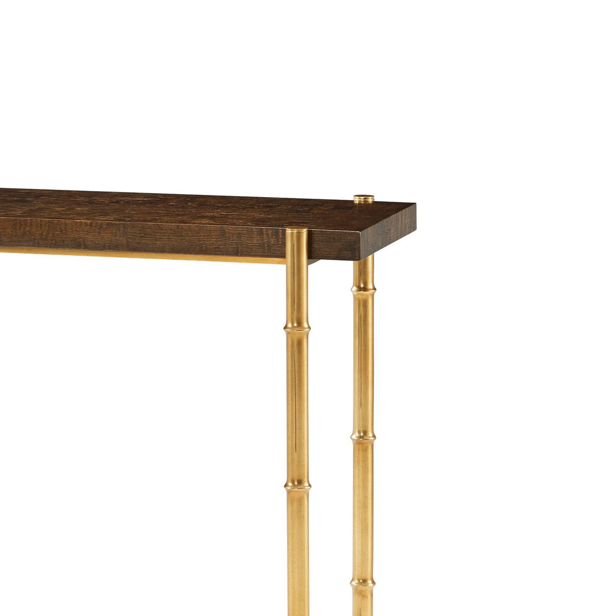 Mid Century Burl Top Console Table - English Georgian America