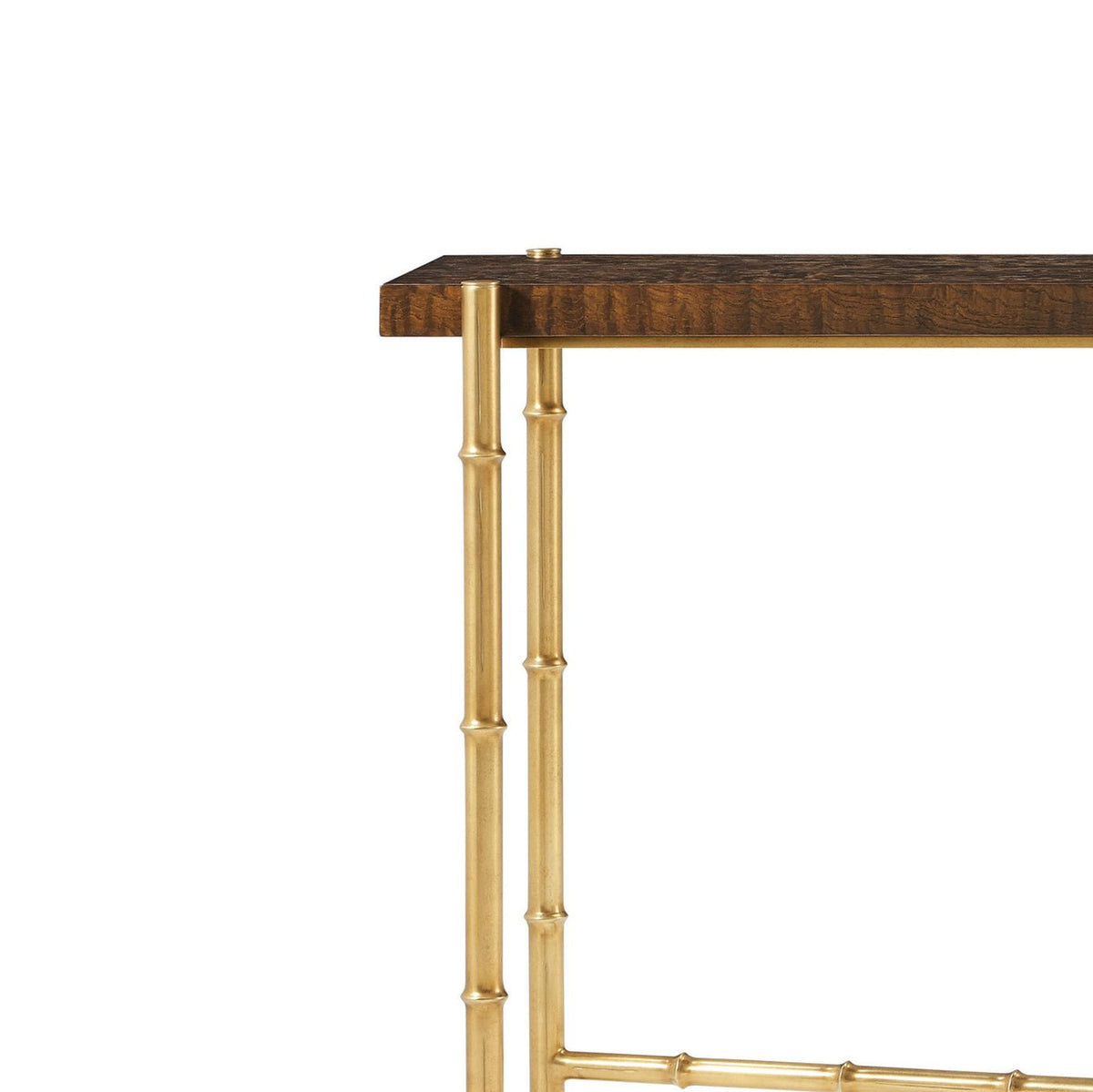 Mid Century Burl Top Console Table - English Georgian America