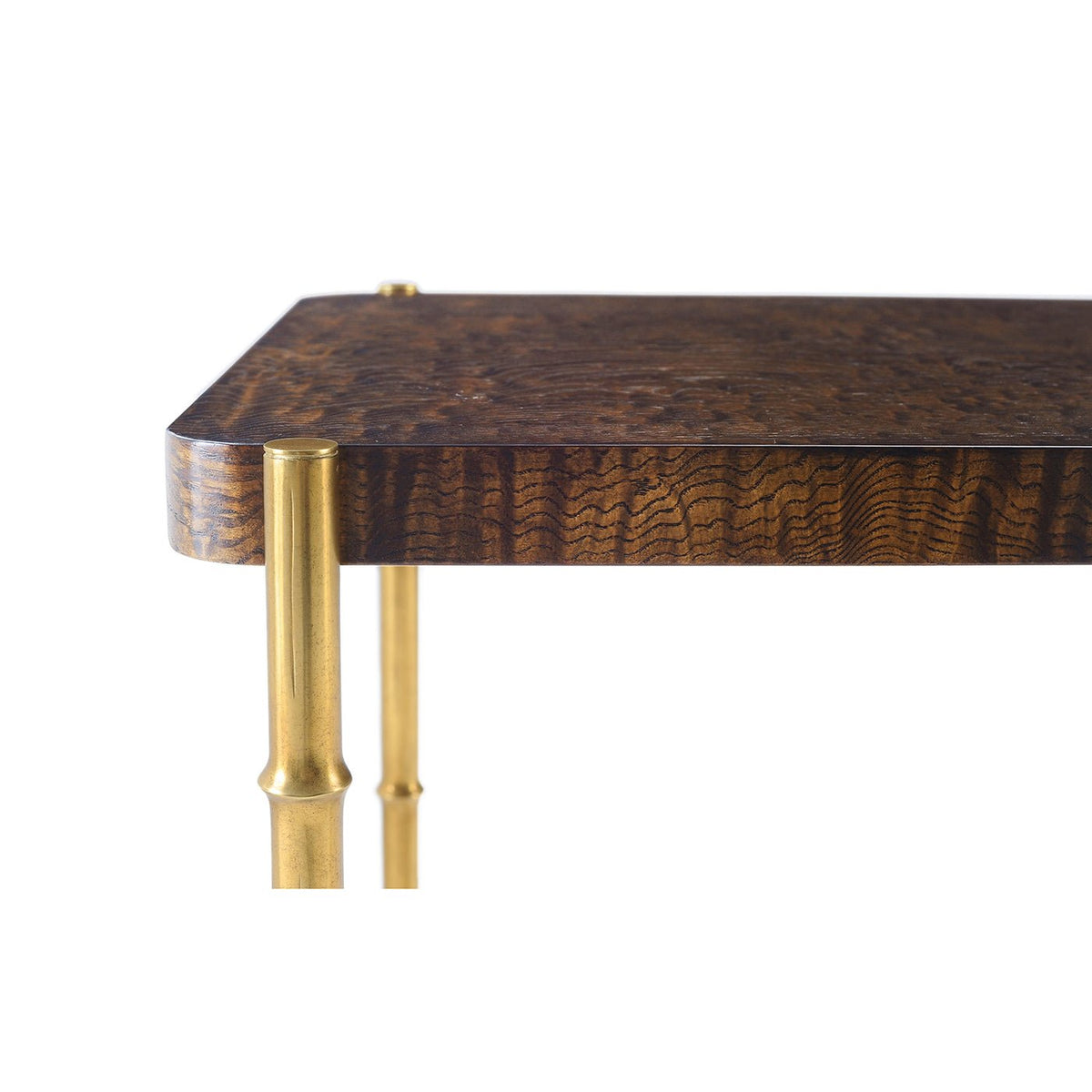 Mid Century Burl Top End Table - English Georgian America