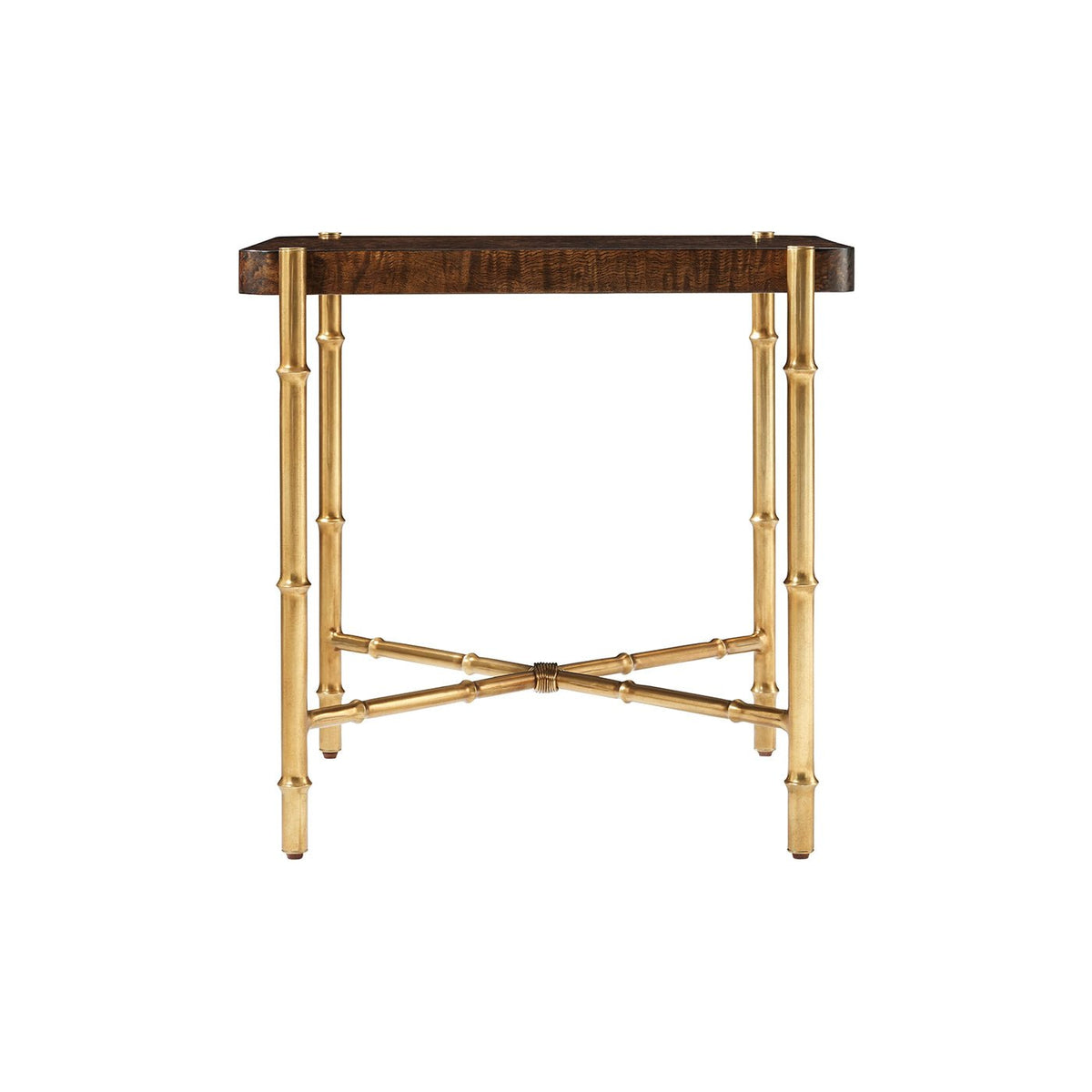 Mid Century Burl Top End Table - English Georgian America