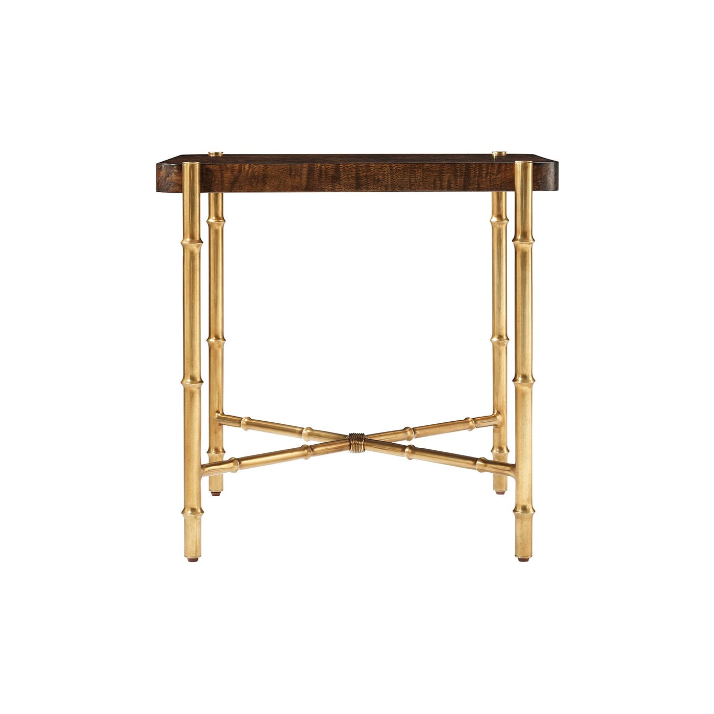 Mid Century Burl Top End Table - English Georgian America