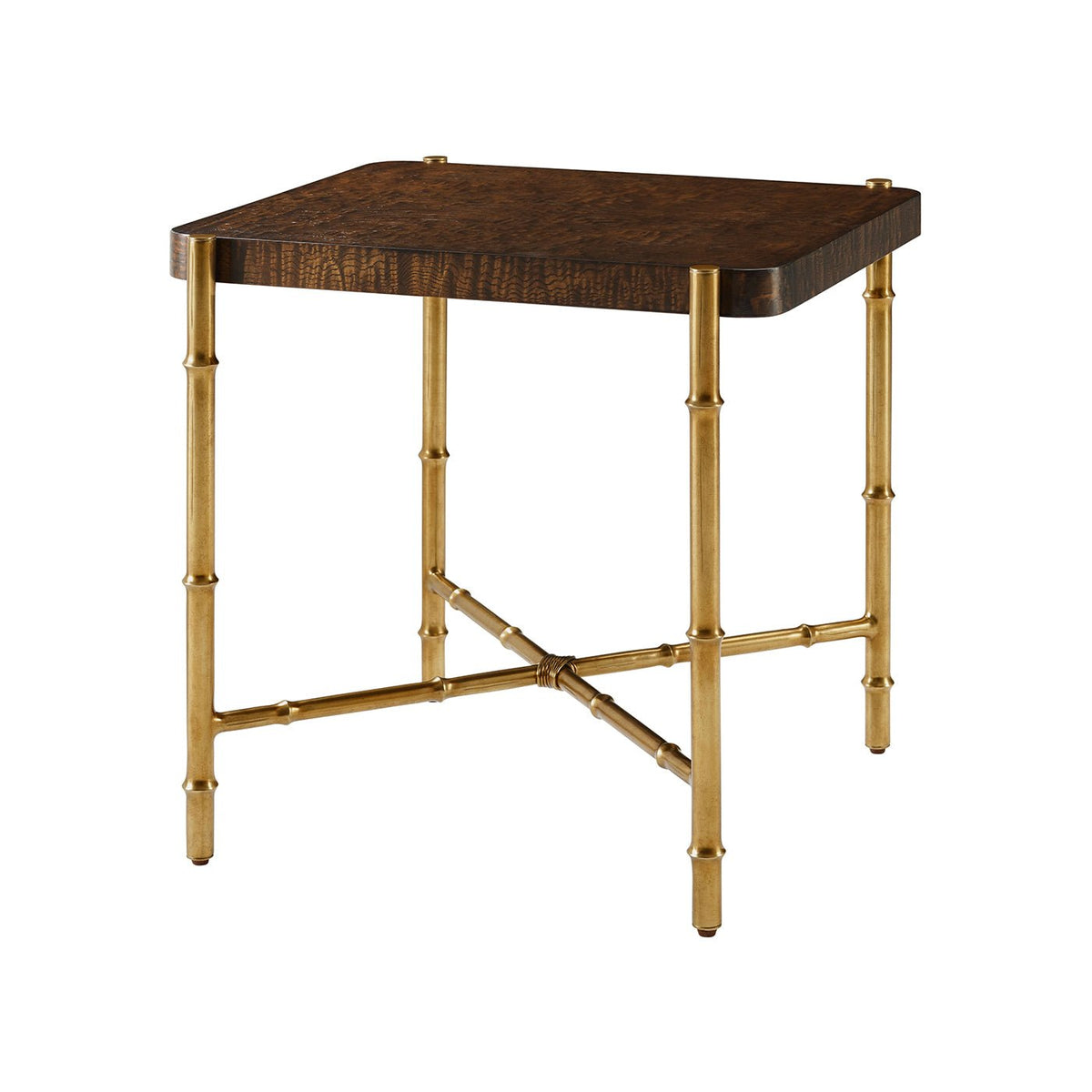 Mid Century Burl Top End Table - English Georgian America