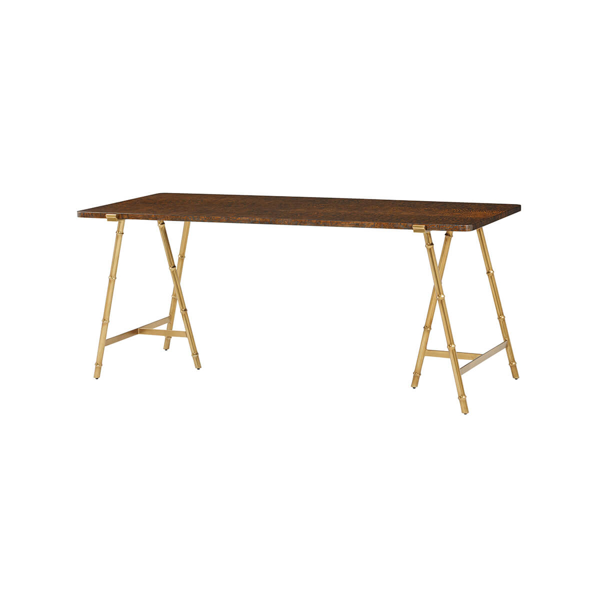 Mid Century Burl Top Writing Table - English Georgian America