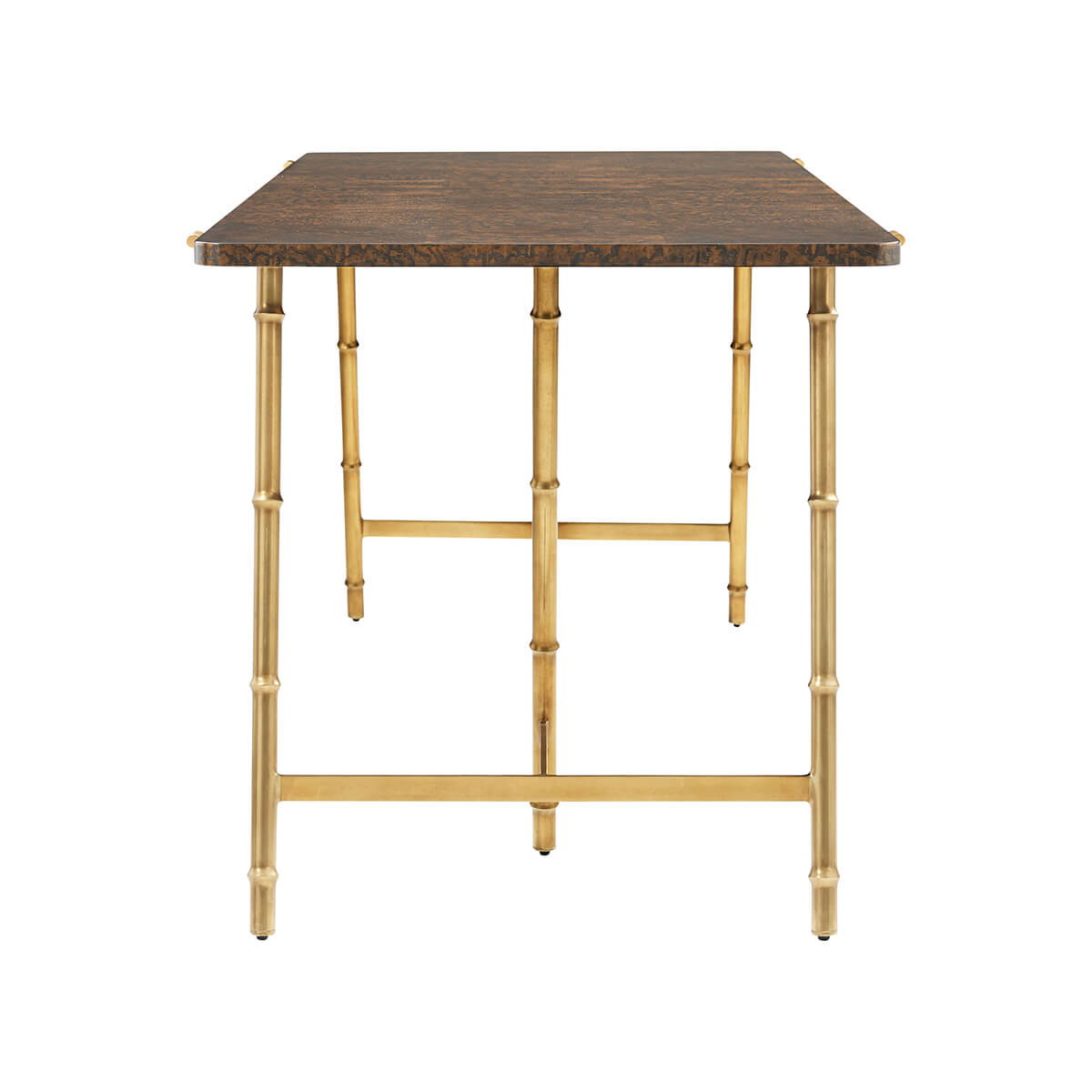 Mid Century Burl Top Writing Table - English Georgian America