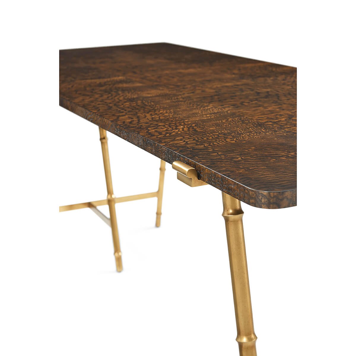 Mid Century Burl Top Writing Table - English Georgian America