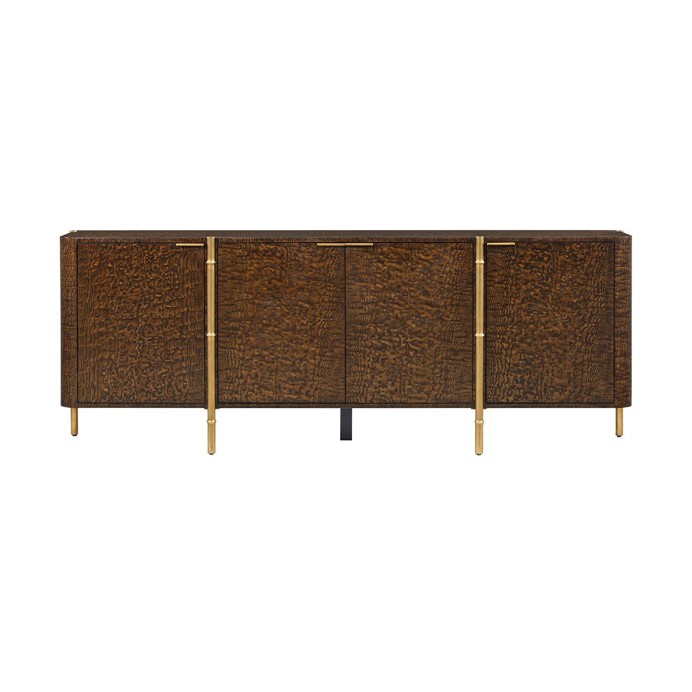 Mid Century Burl Wood Sideboard - English Georgian America
