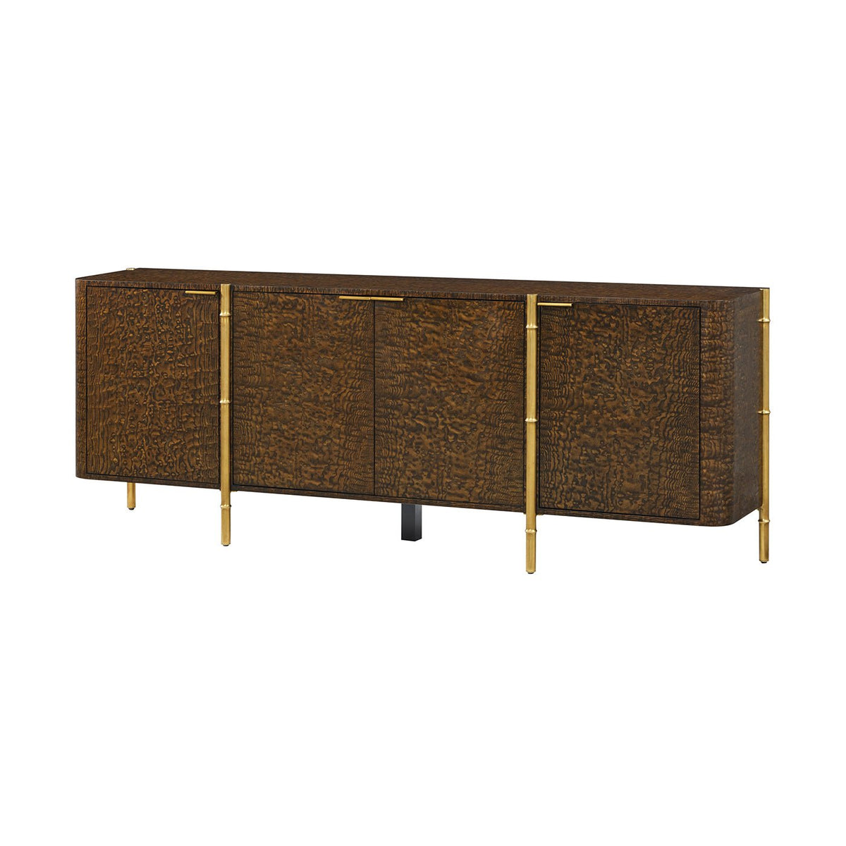 Mid Century Burl Wood Sideboard - English Georgian America