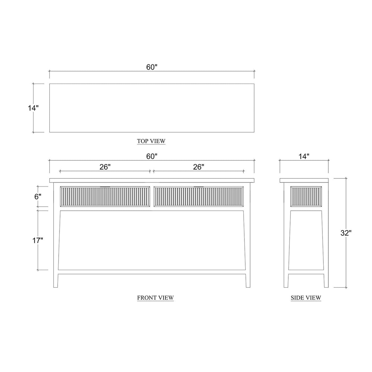 Mid Century Console Table – Natural Sandbar Finish - English Georgian America