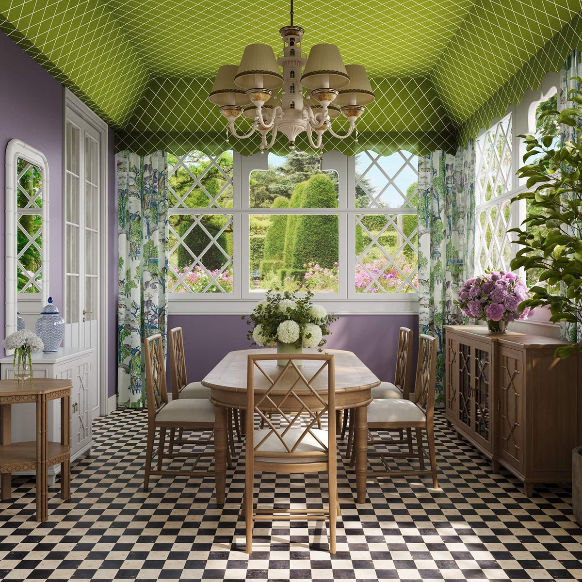 Mid Century Credenza - Fruitwood Finish - English Georgian America