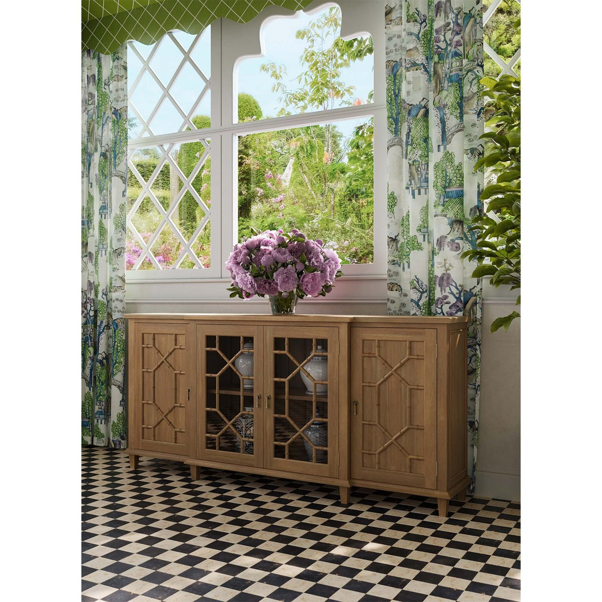 Mid Century Credenza - Fruitwood Finish - English Georgian America