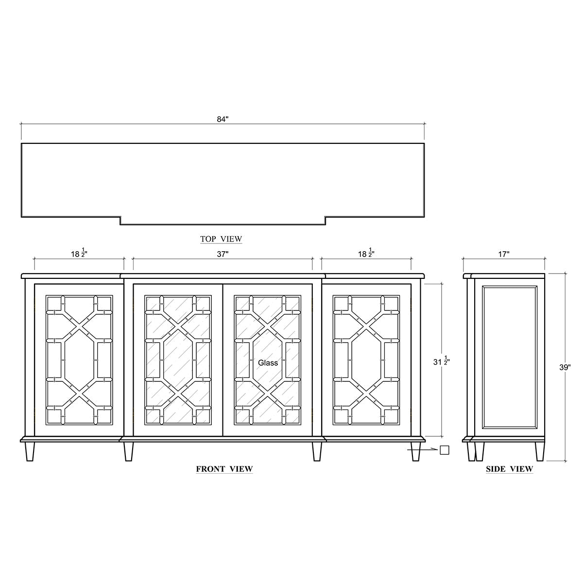 Mid Century Credenza - True White Finish - English Georgian America