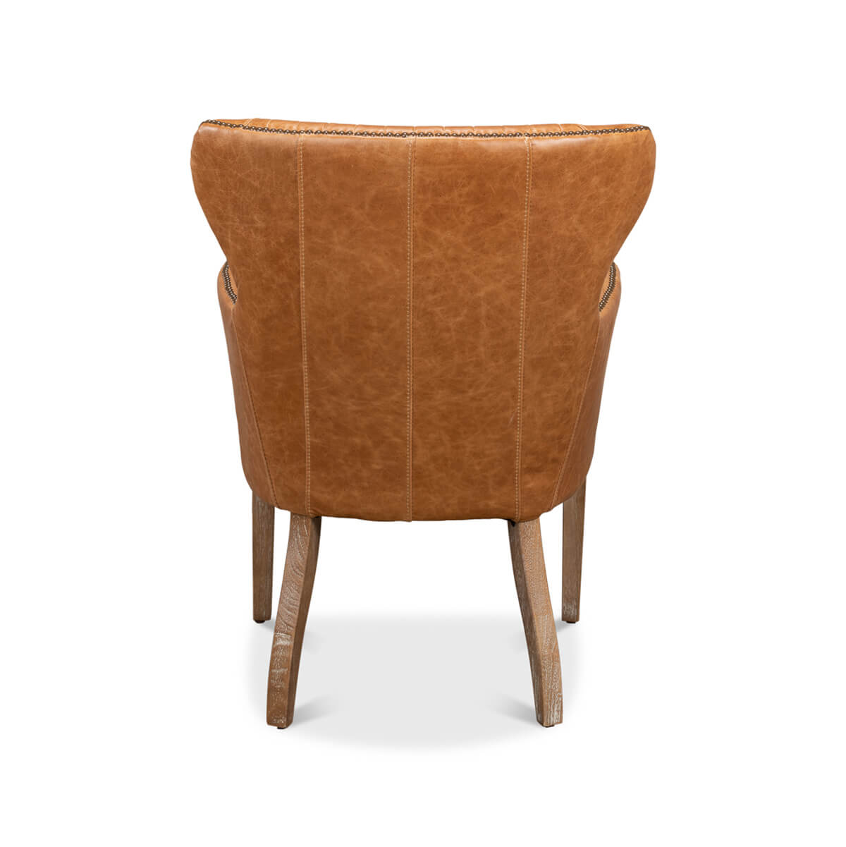 Mid Century Curved Wing Leather Armchair - English Georgian America