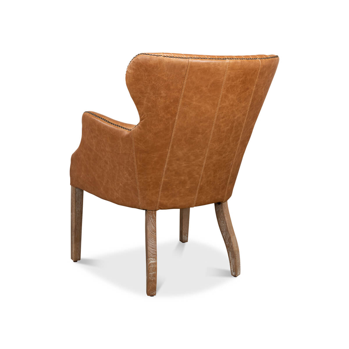 Mid Century Curved Wing Leather Armchair - English Georgian America