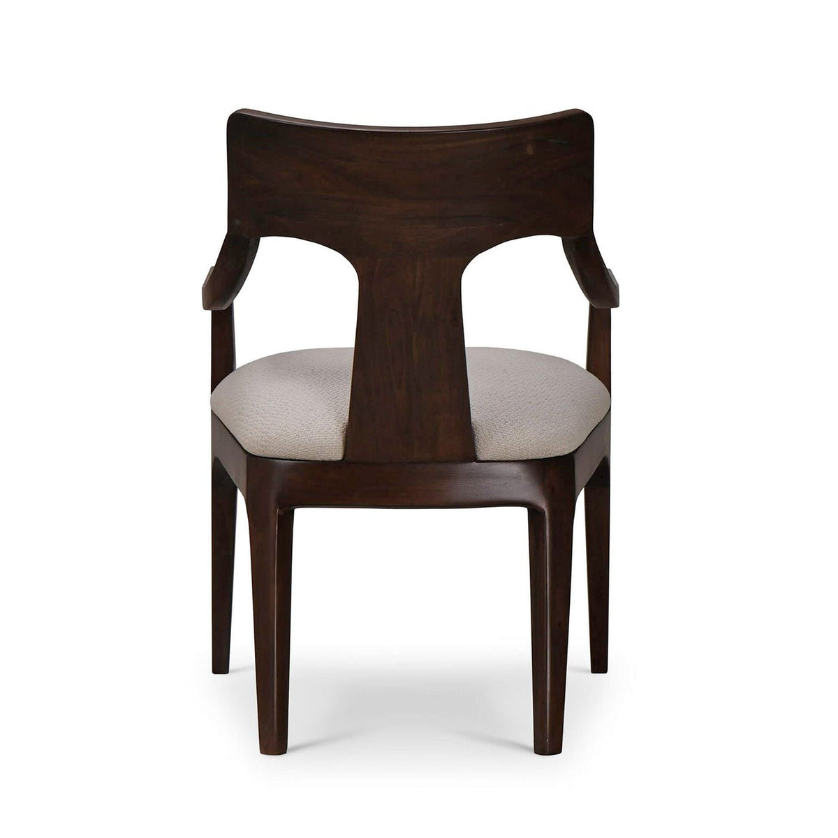 Mid - Century Dining Armchair – Walnut Finish, Cream Seat - English Georgian America