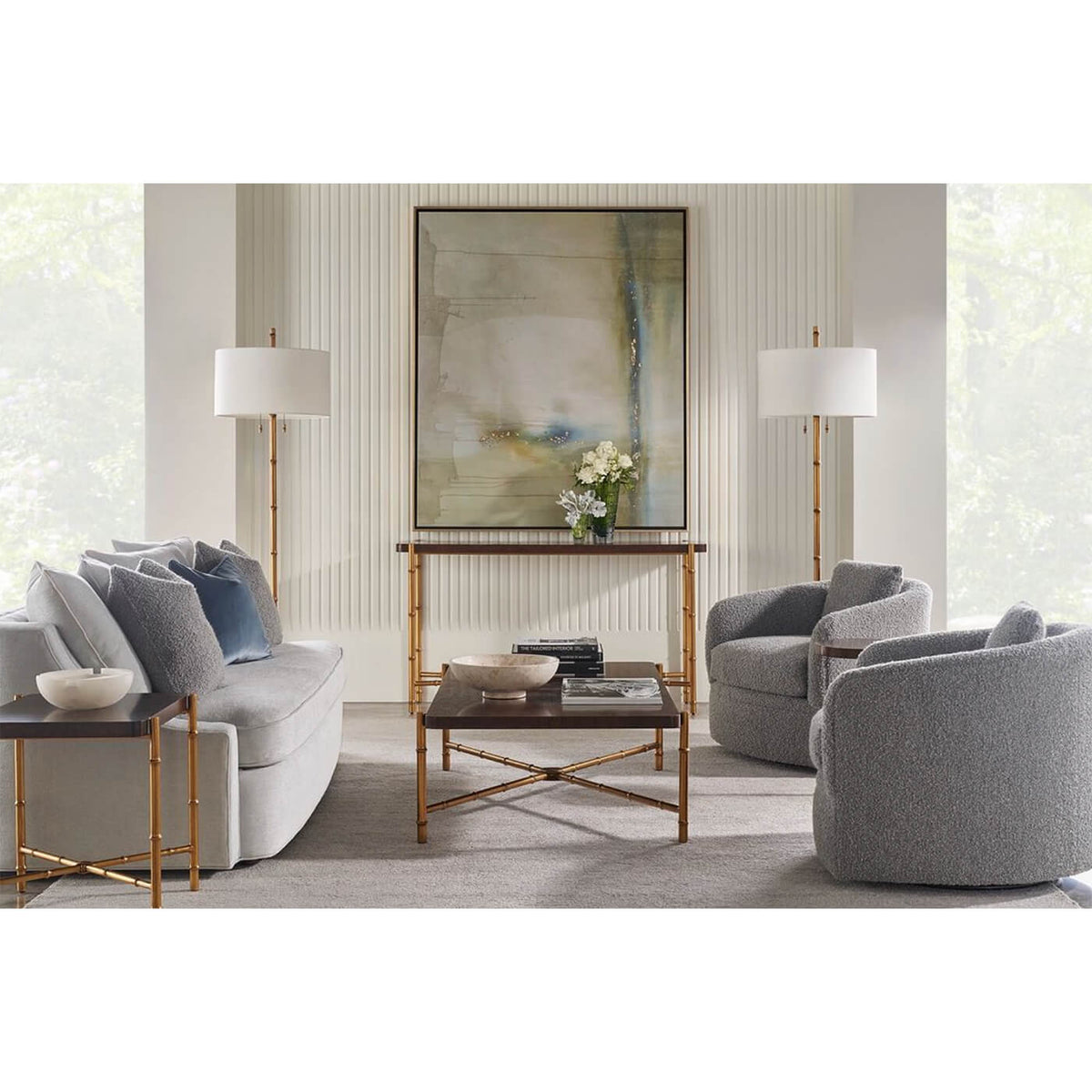 Mid Century Faux Bois Floor Lamp - English Georgian America