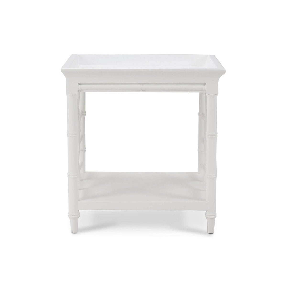 Mid Century Faux Bois White Accent Table - English Georgian America
