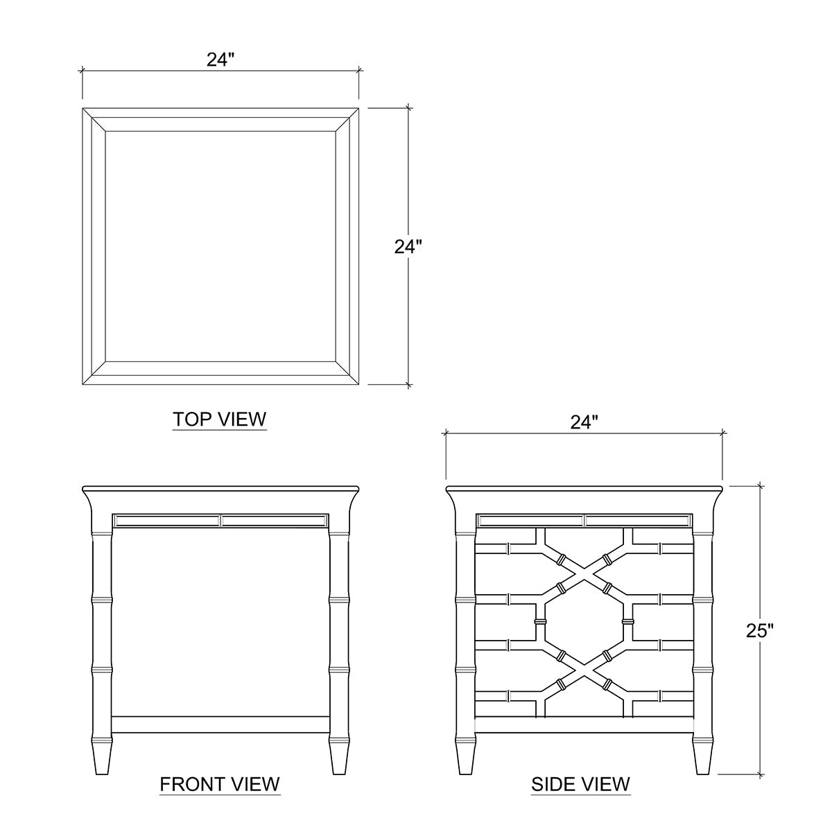 Mid Century Faux Bois White Accent Table - English Georgian America