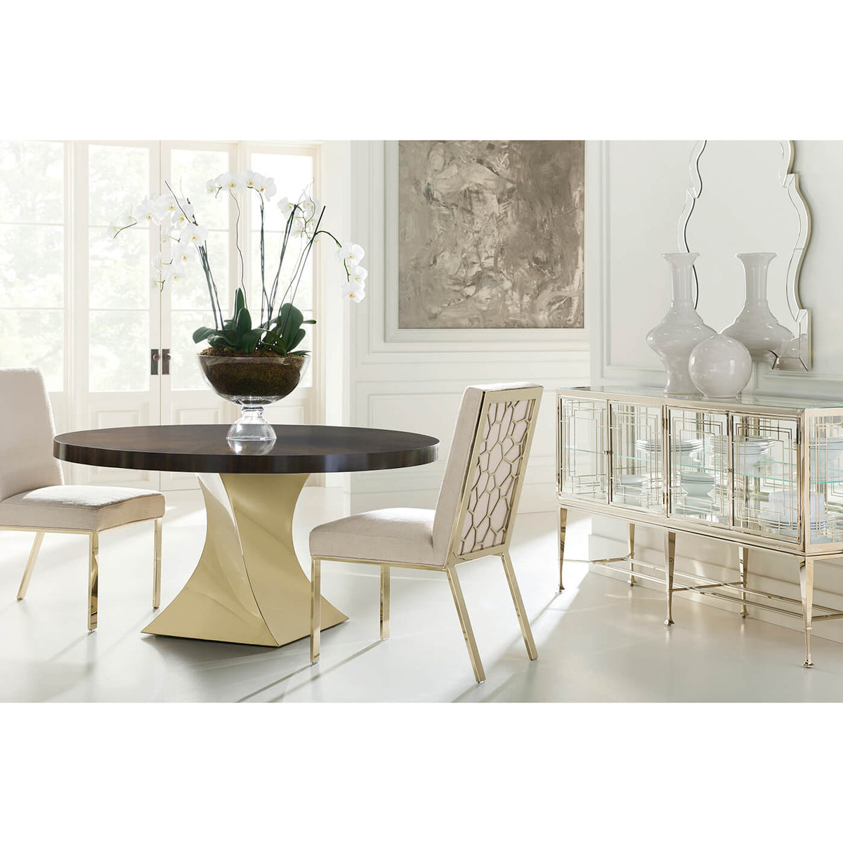 Mid Century Glass Sideboard - English Georgian America