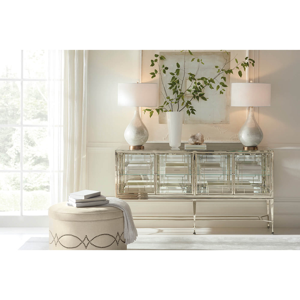 Mid Century Glass Sideboard - English Georgian America