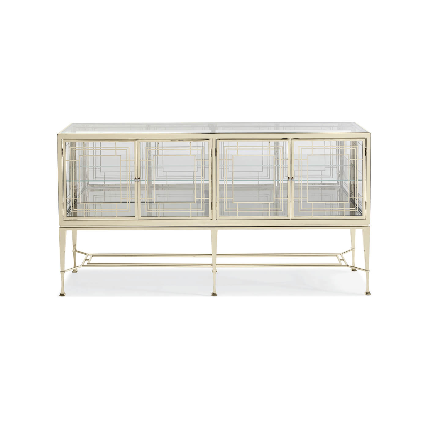 Mid Century Glass Sideboard - English Georgian America