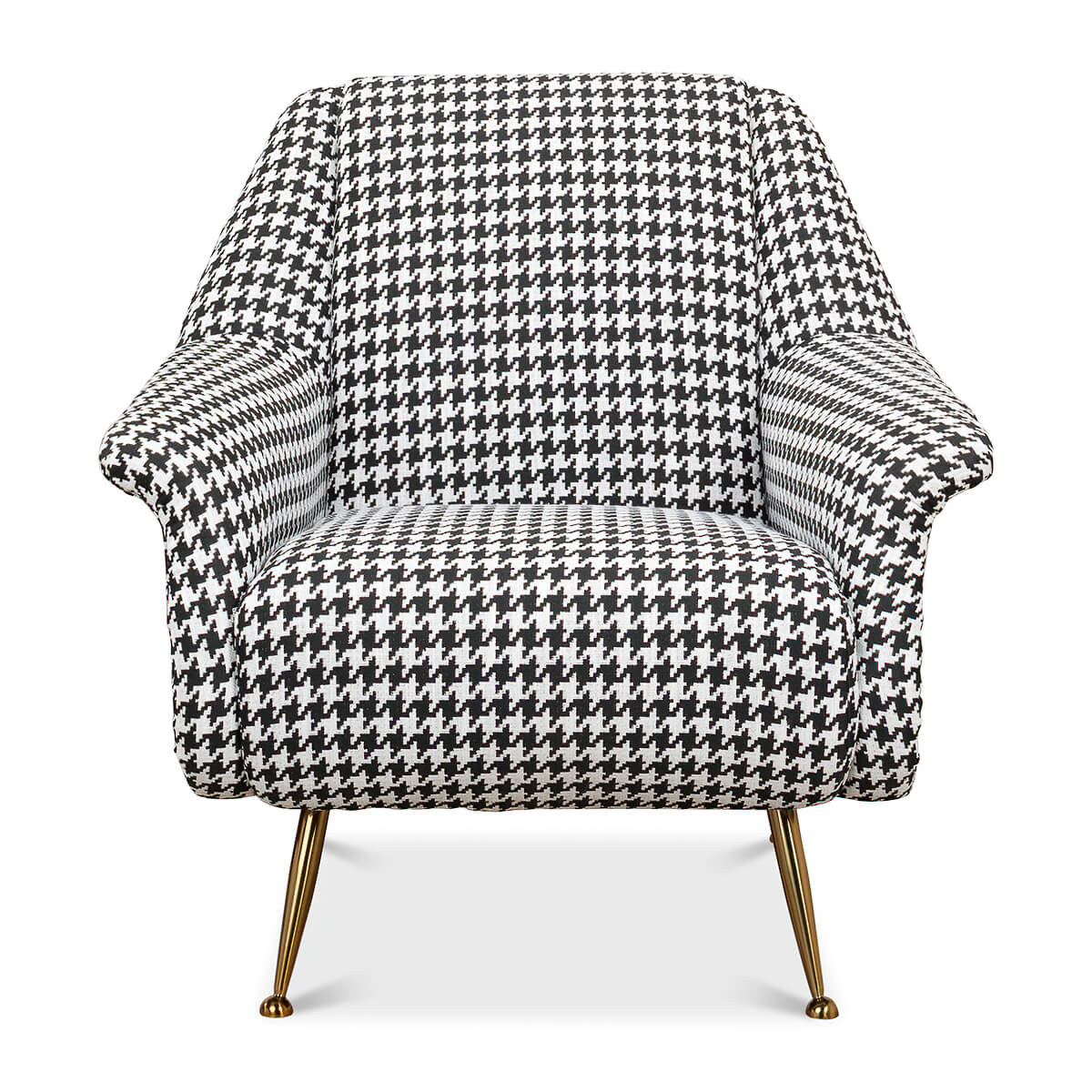 Mid Century Houndstooth Armchair - English Georgian America Mid Century Houndstooth Armchair - English Georgian America