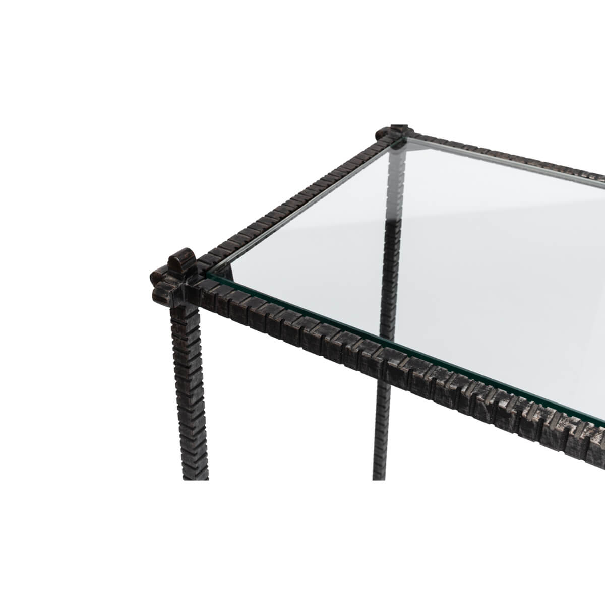 Mid Century Iron and Glass Console Table - English Georgian America