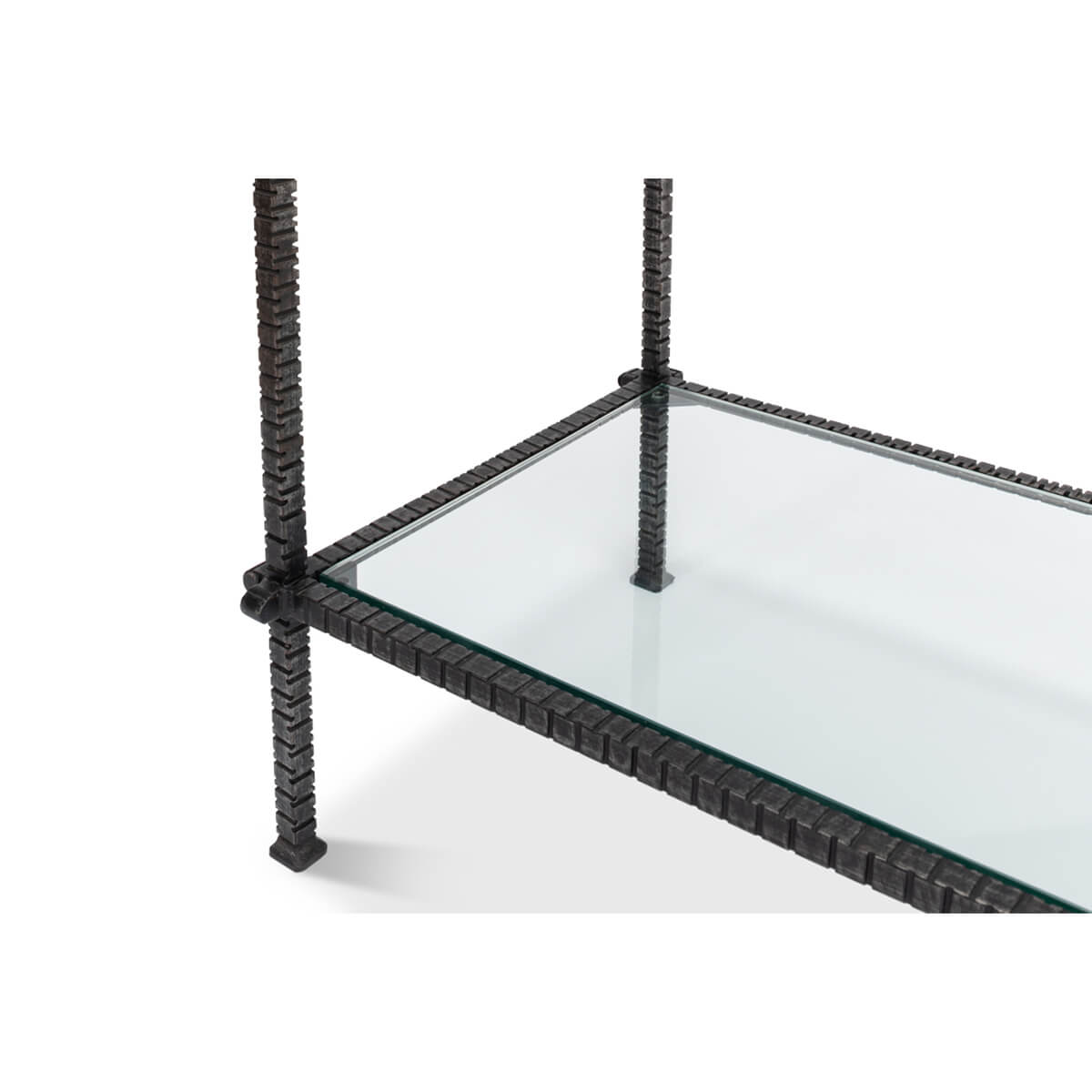 Mid Century Iron and Glass Console Table - English Georgian America