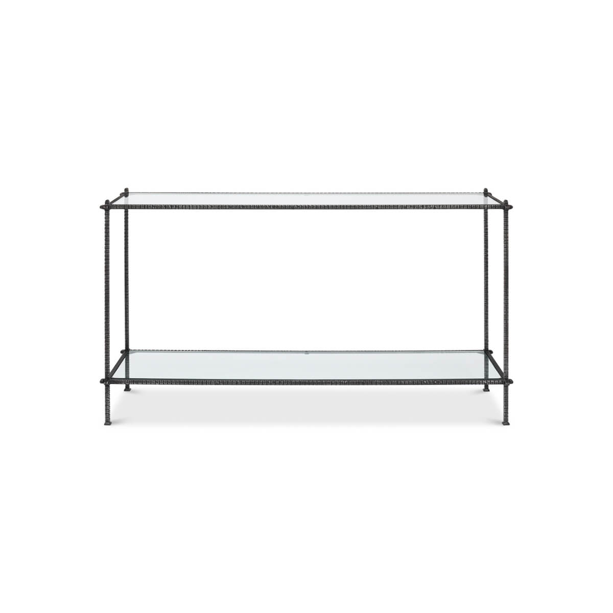 Mid Century Iron and Glass Console Table - English Georgian America