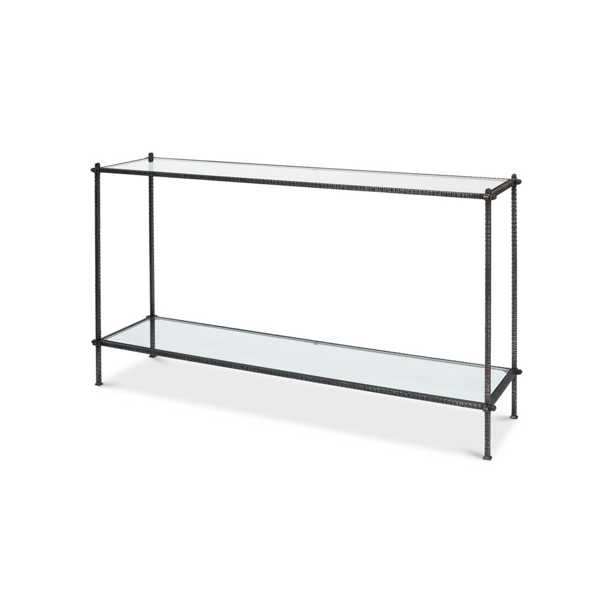 Mid Century Iron and Glass Console Table - English Georgian America