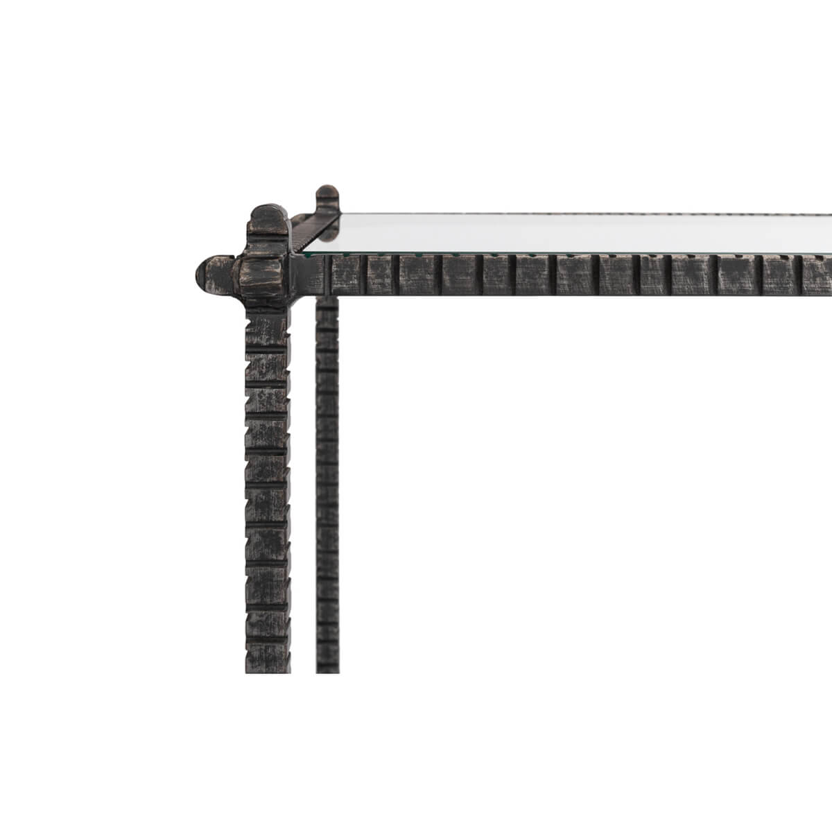 Mid Century Iron and Glass Console Table - English Georgian America