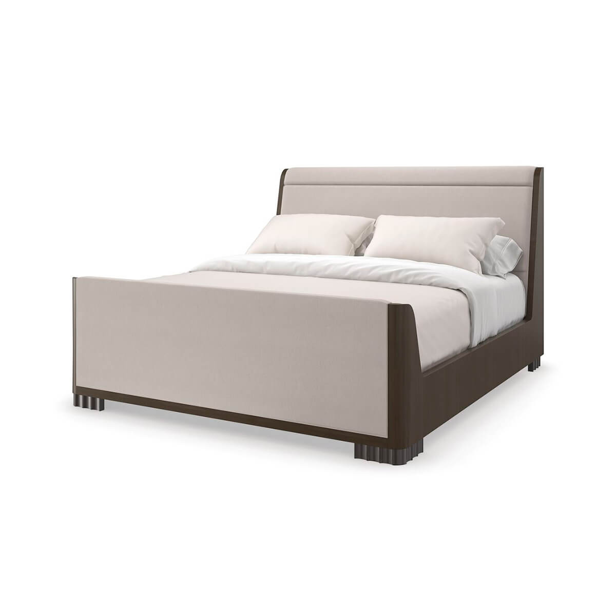 Mid Century King Sleigh Bed - English Georgian America