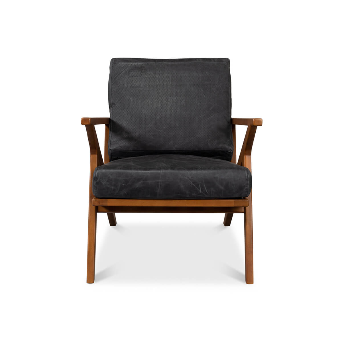 Mid Century Leather Armchair - English Georgian America